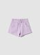 Girls&rsquo; purple stretch cotton shorts with bow_0