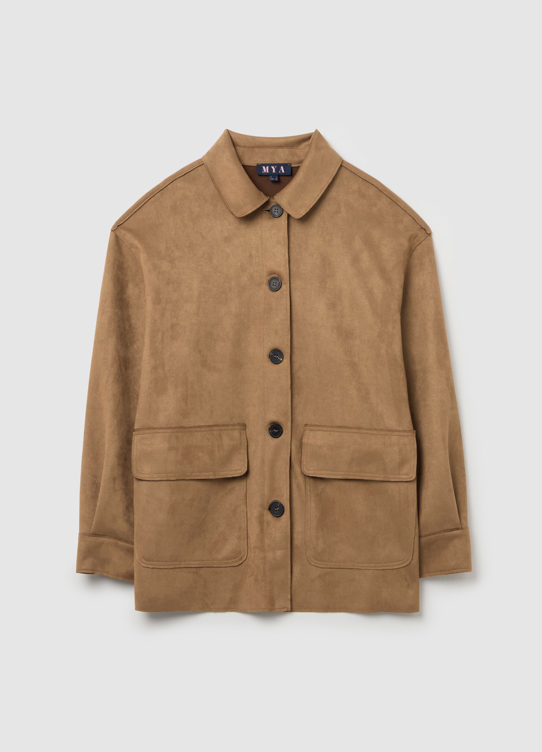 Curvy suede shacket