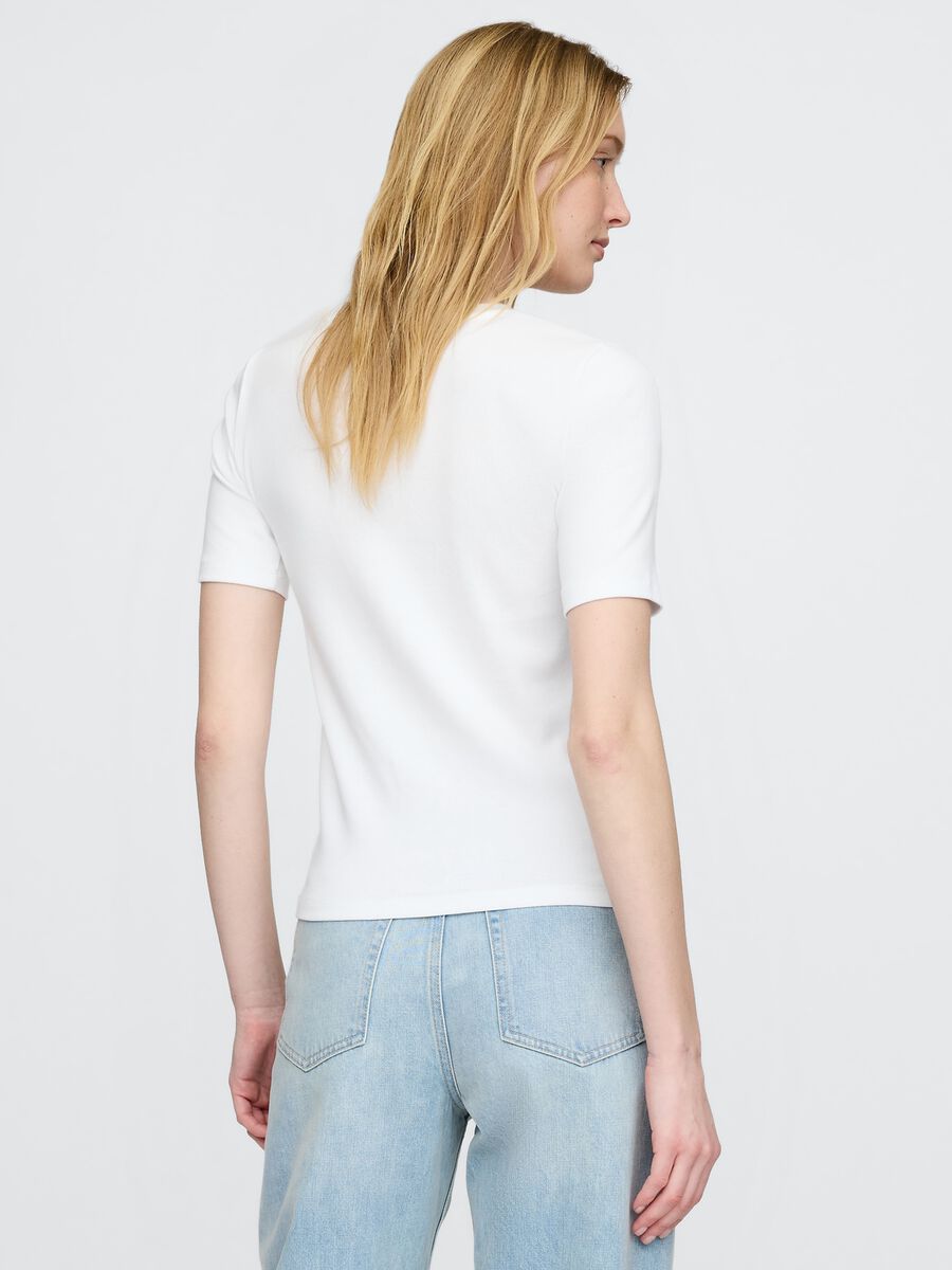 White Short Sleeve Stretch T-Shirt_1