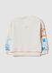 White sweatshirt in pure organic cotton with Looney Tunes print for baby boy_1