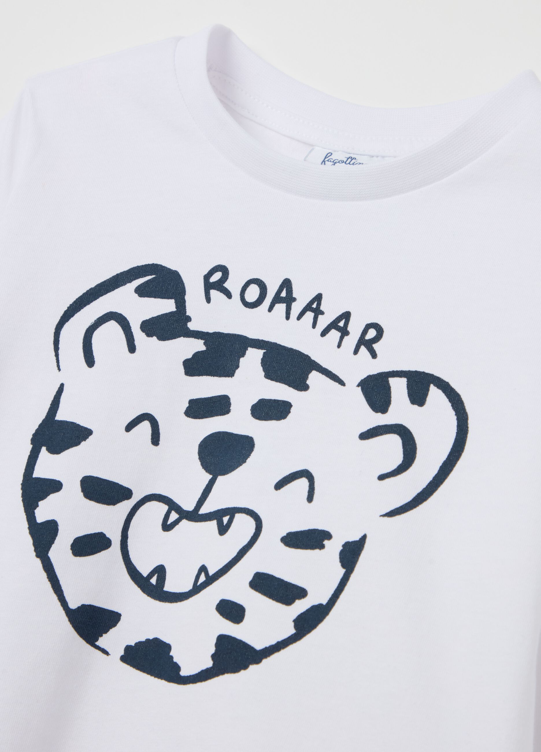 T-shirt maniche lunghe con stampa tigrotto 