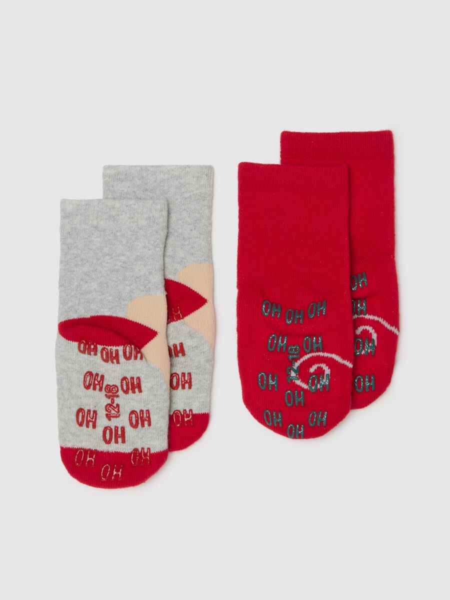 Multicolour cotton anti-slip baby socks twin pack_1