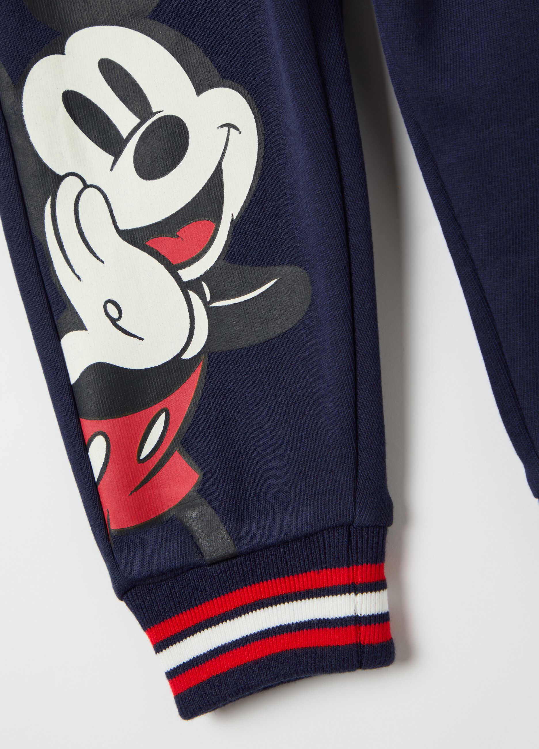 Cotton joggers with drawstring and Mickey Mouse print