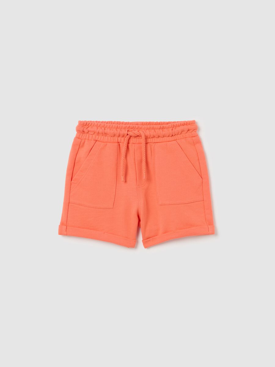 Bermuda shorts in French terry with drawstring_0