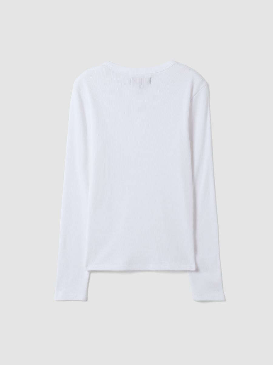 T-shirt bianca in puro cotone a maniche lunghe_6