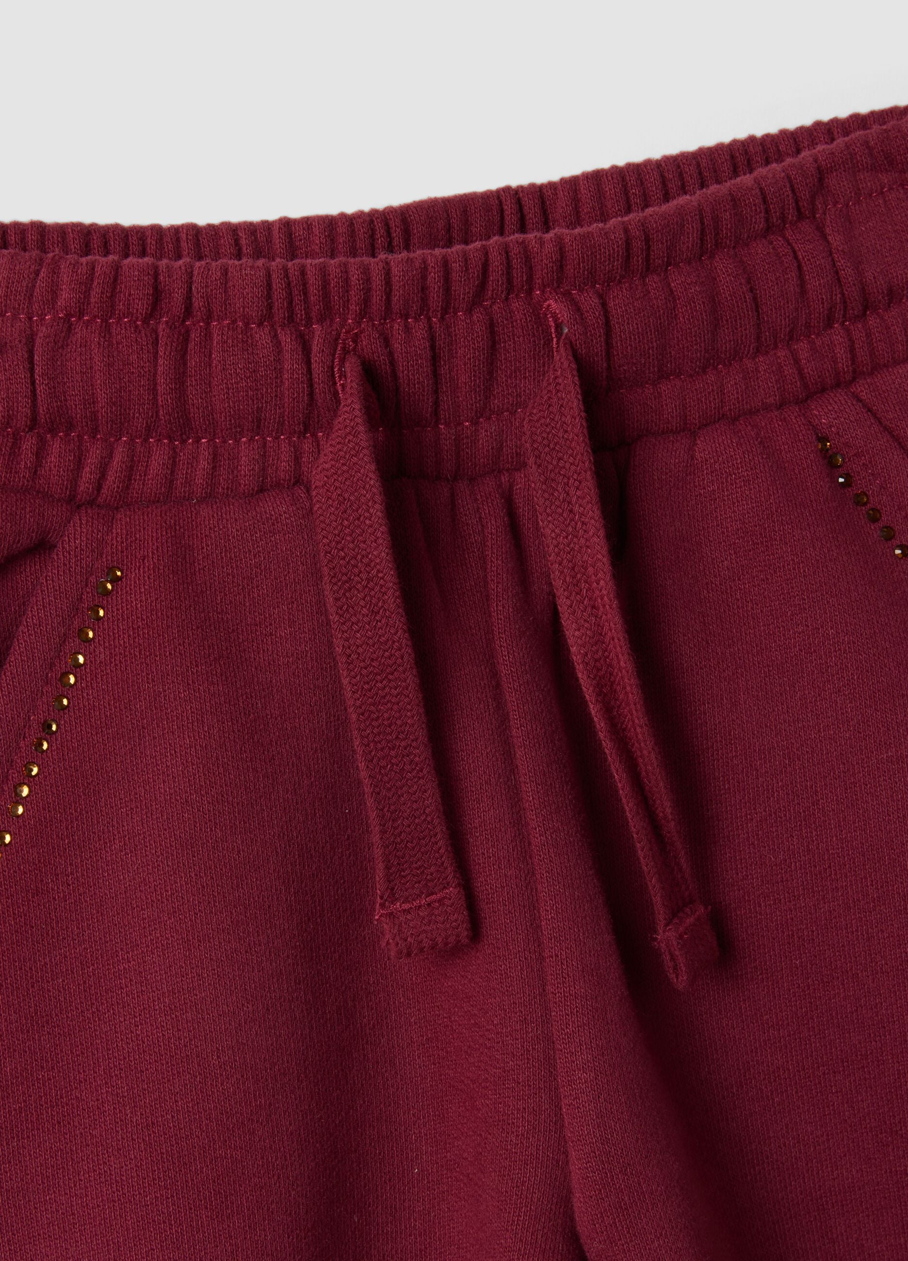 Red pure cotton jogger trousers