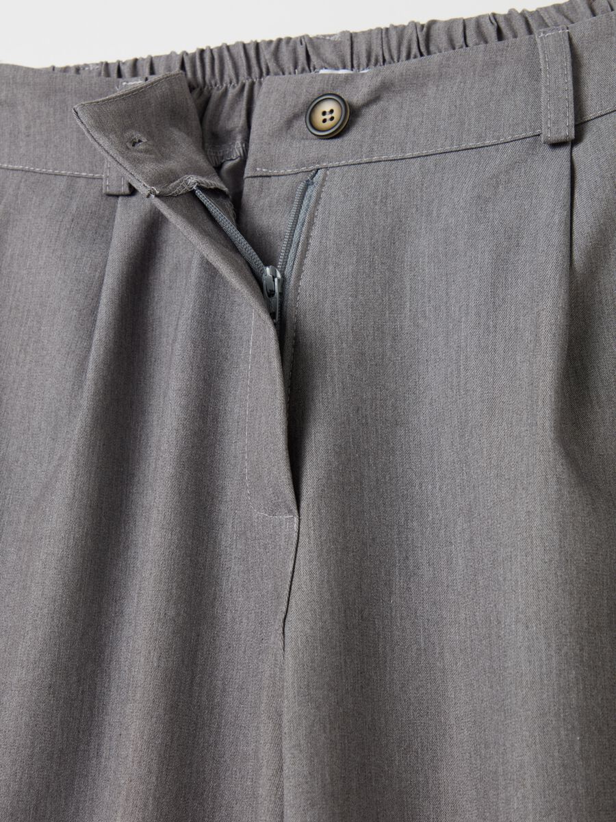 Wide-leg mélange trousers_5