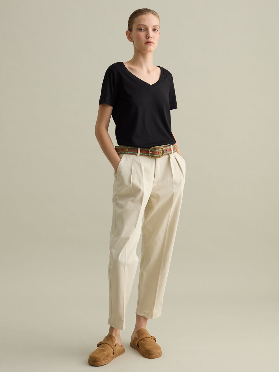 Cotton V-neck T-shirt_1
