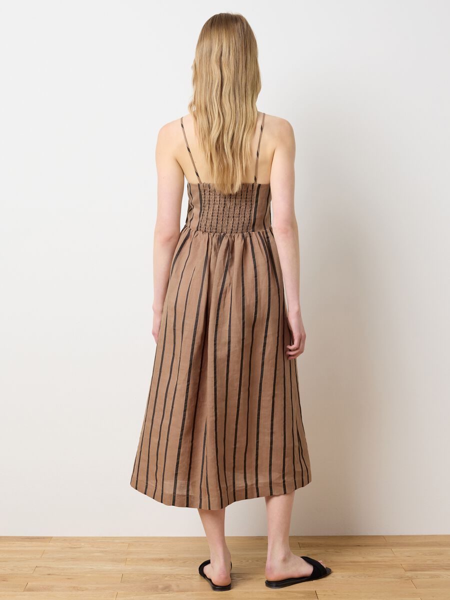 Women's long dress in multicolour ramie blend, regular fit_3