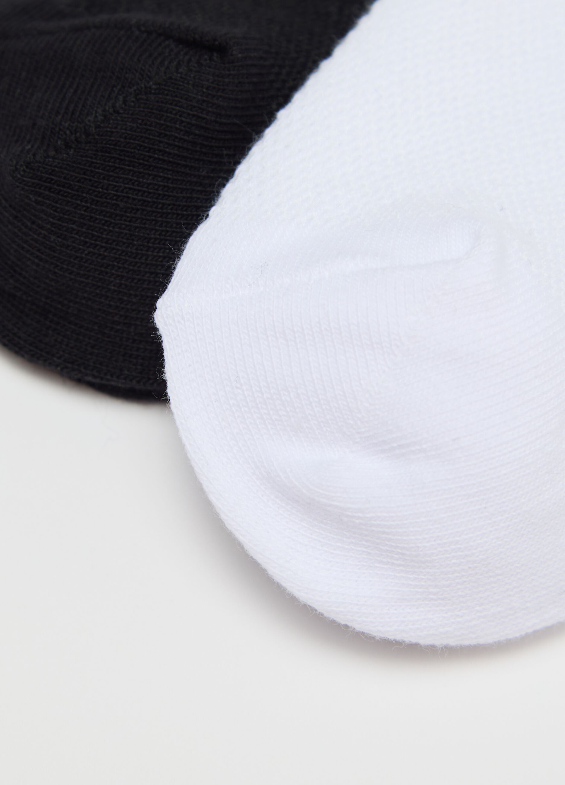 Three-pair pack white and black socks