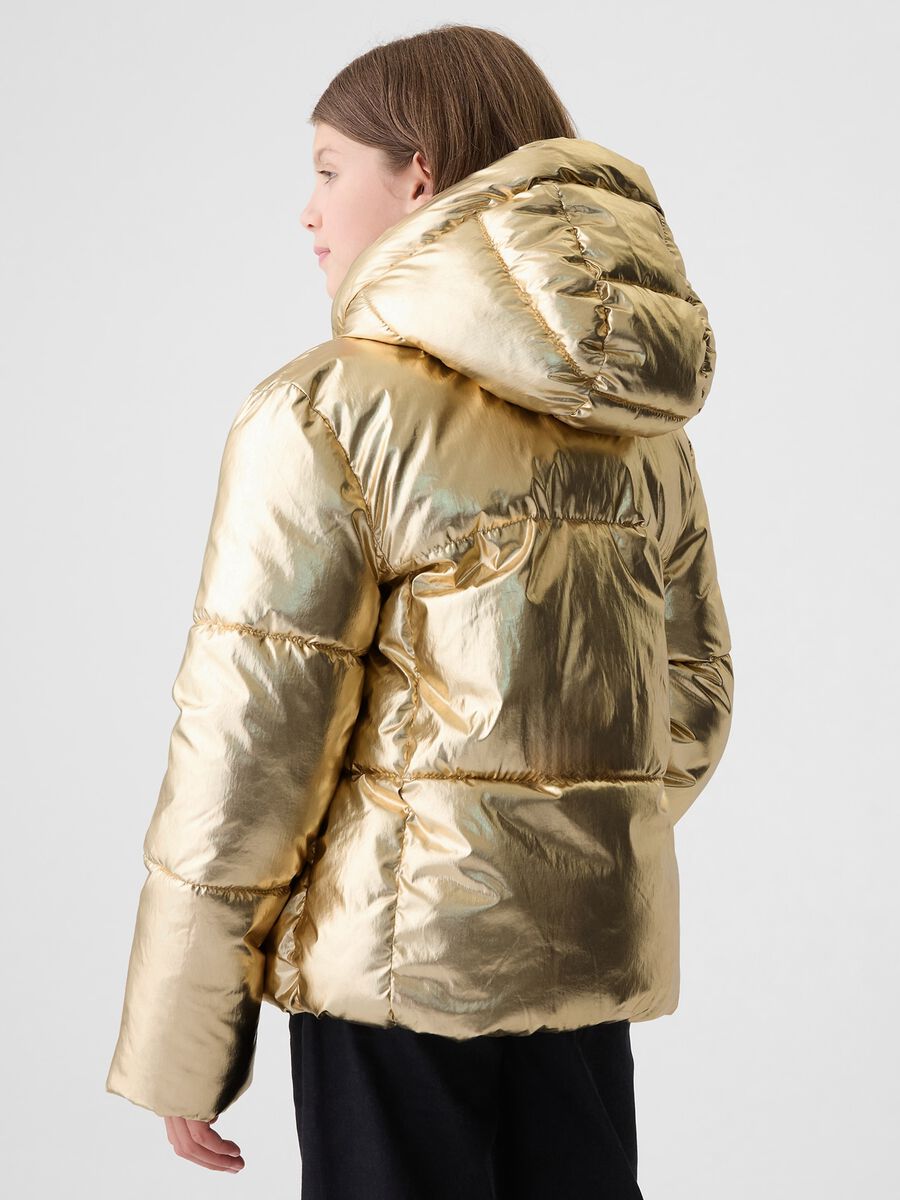 Metallic-effect quilted down jacket_2
