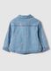 Girls' light blue denim blend shirt with rainbow embroidery_1