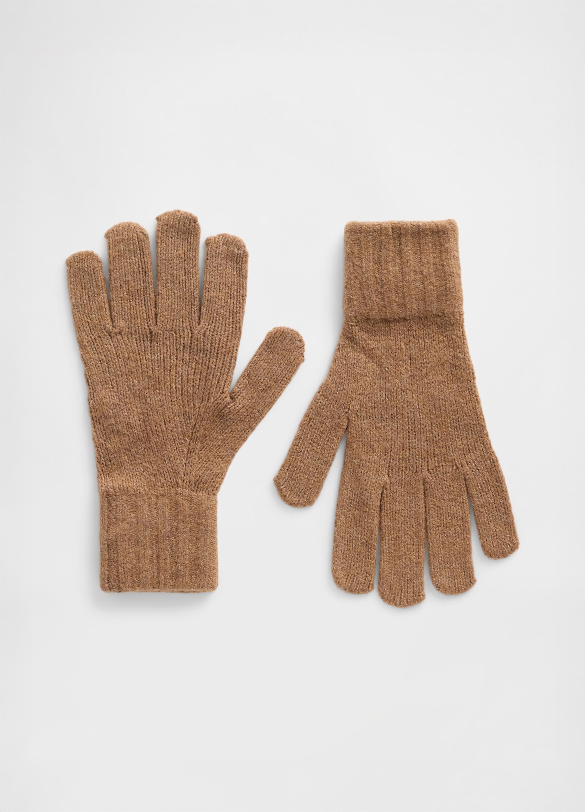 Brown Cotton Blend Gloves