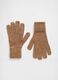 Brown Cotton Blend Gloves_0