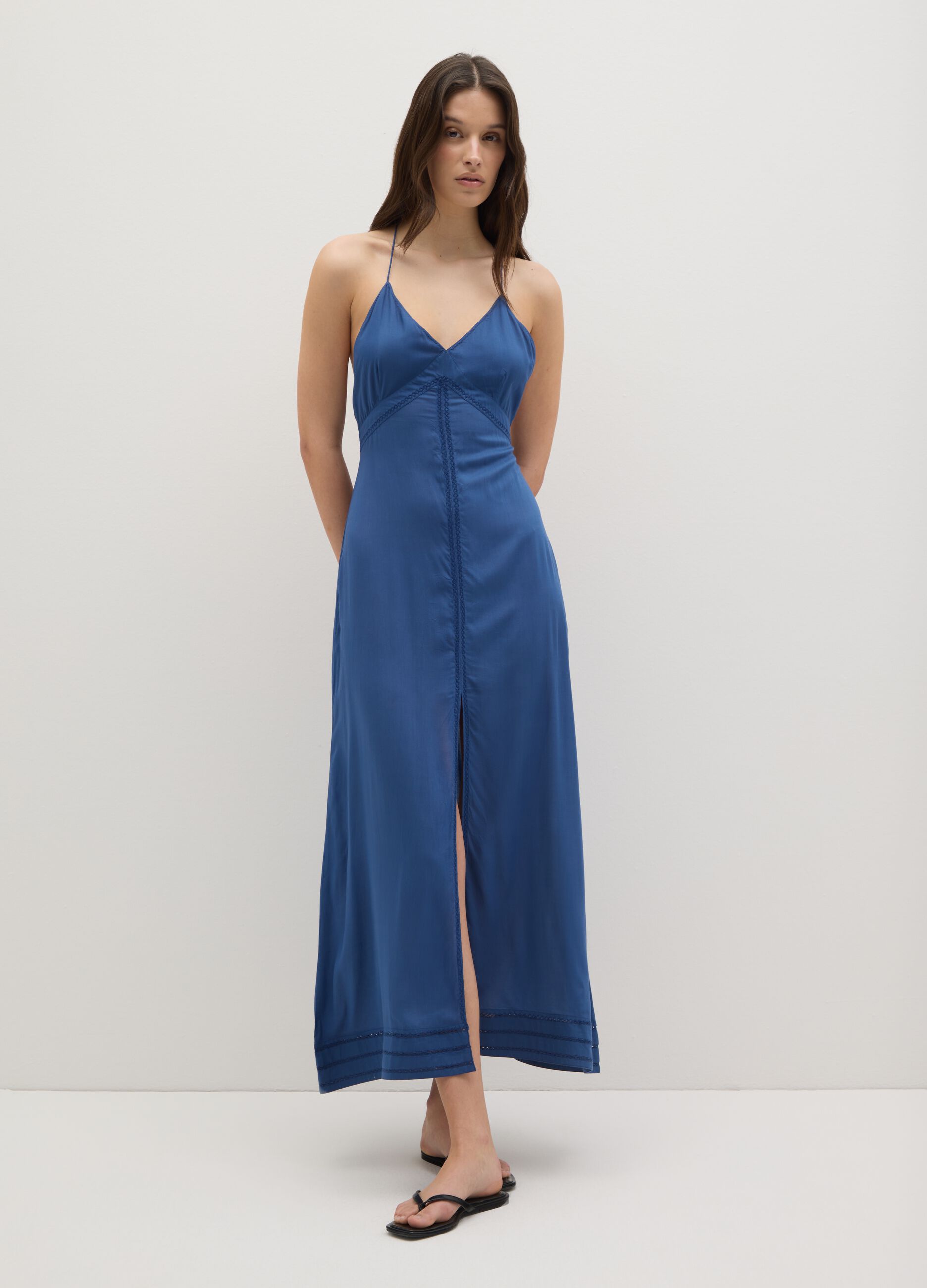 Long viscose beach cover-up dress