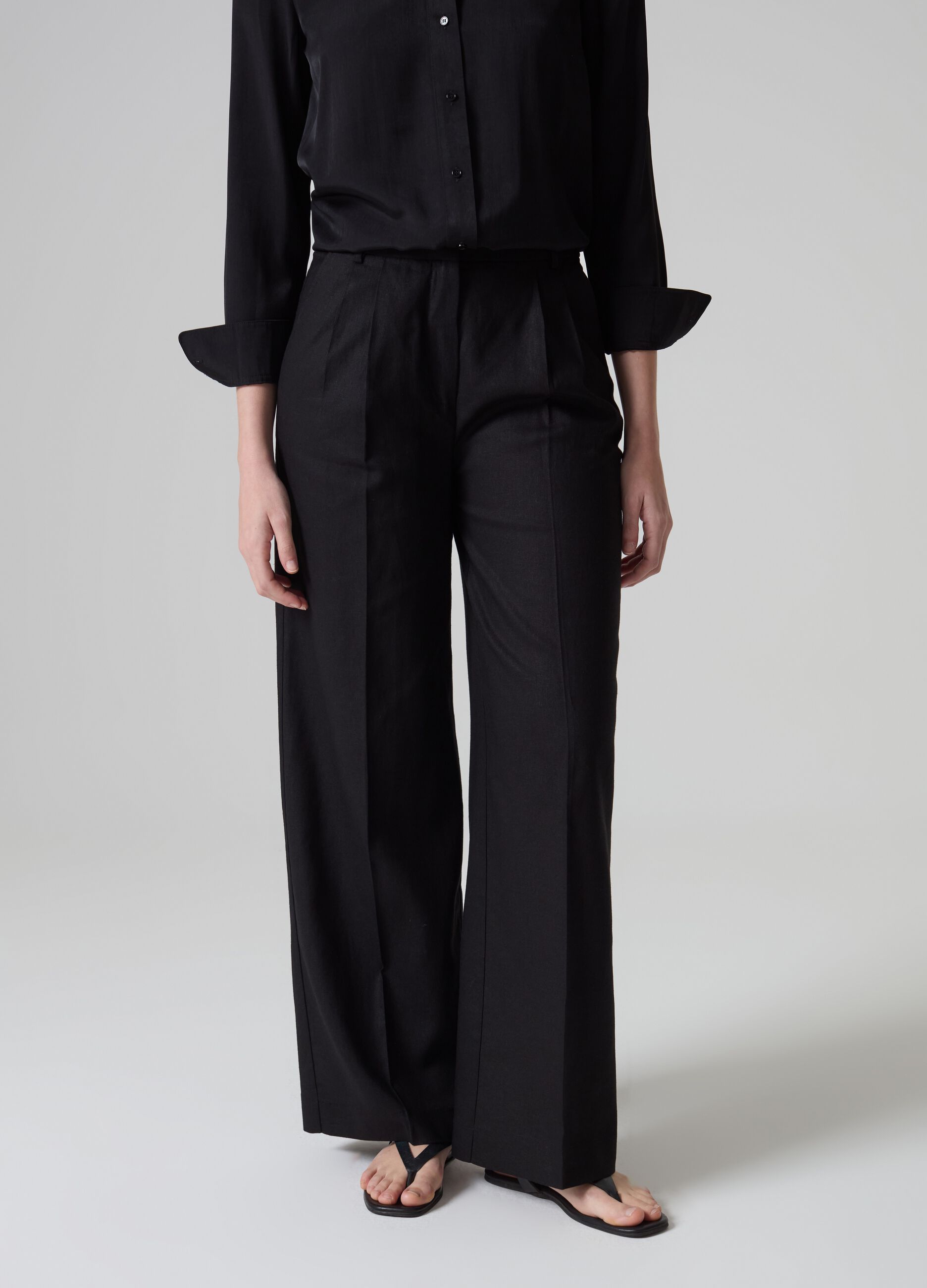 Contemporary wide-leg palazzo trousers