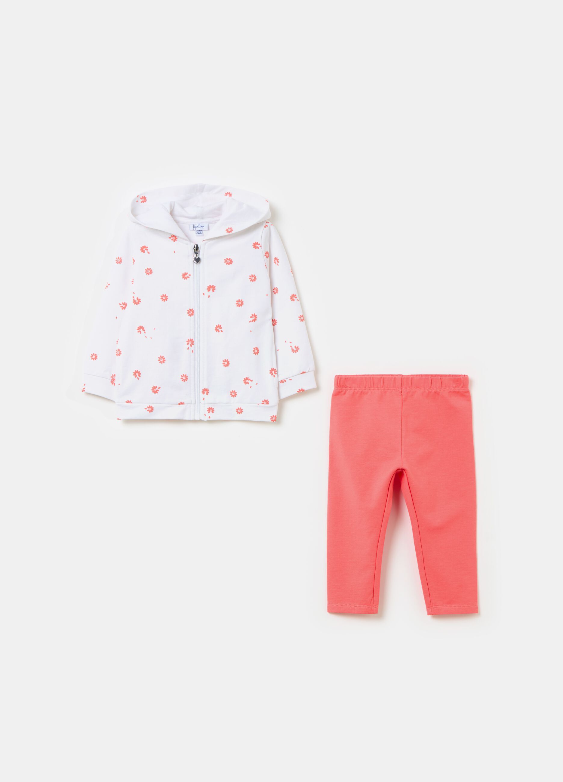 Stretch cotton jogging set with print