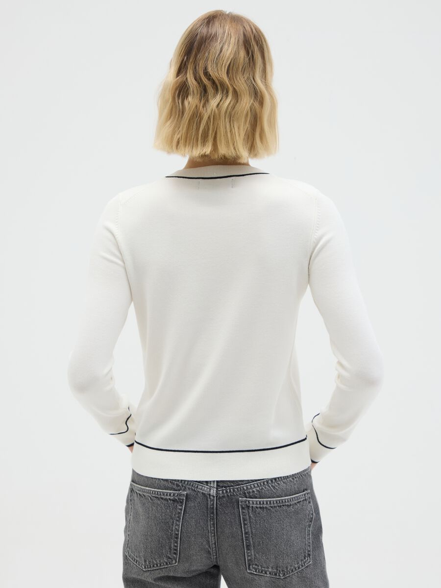 Regular fit multicolor mixed fabric sweater_3