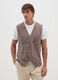 Gilet marrone chiaro in misto cotone e lana_1