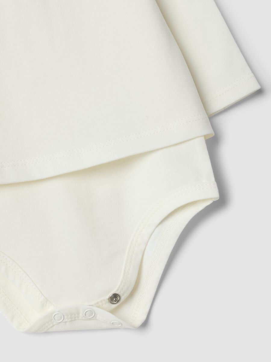 White pure organic cotton bodysuit with collar_2