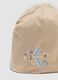 Cappello beige in cotone organico elasticizzato con stampa aeroplano_2