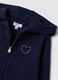 Blue hooded sweatshirt in pure organic cotton with star, regular fit for baby girl_3