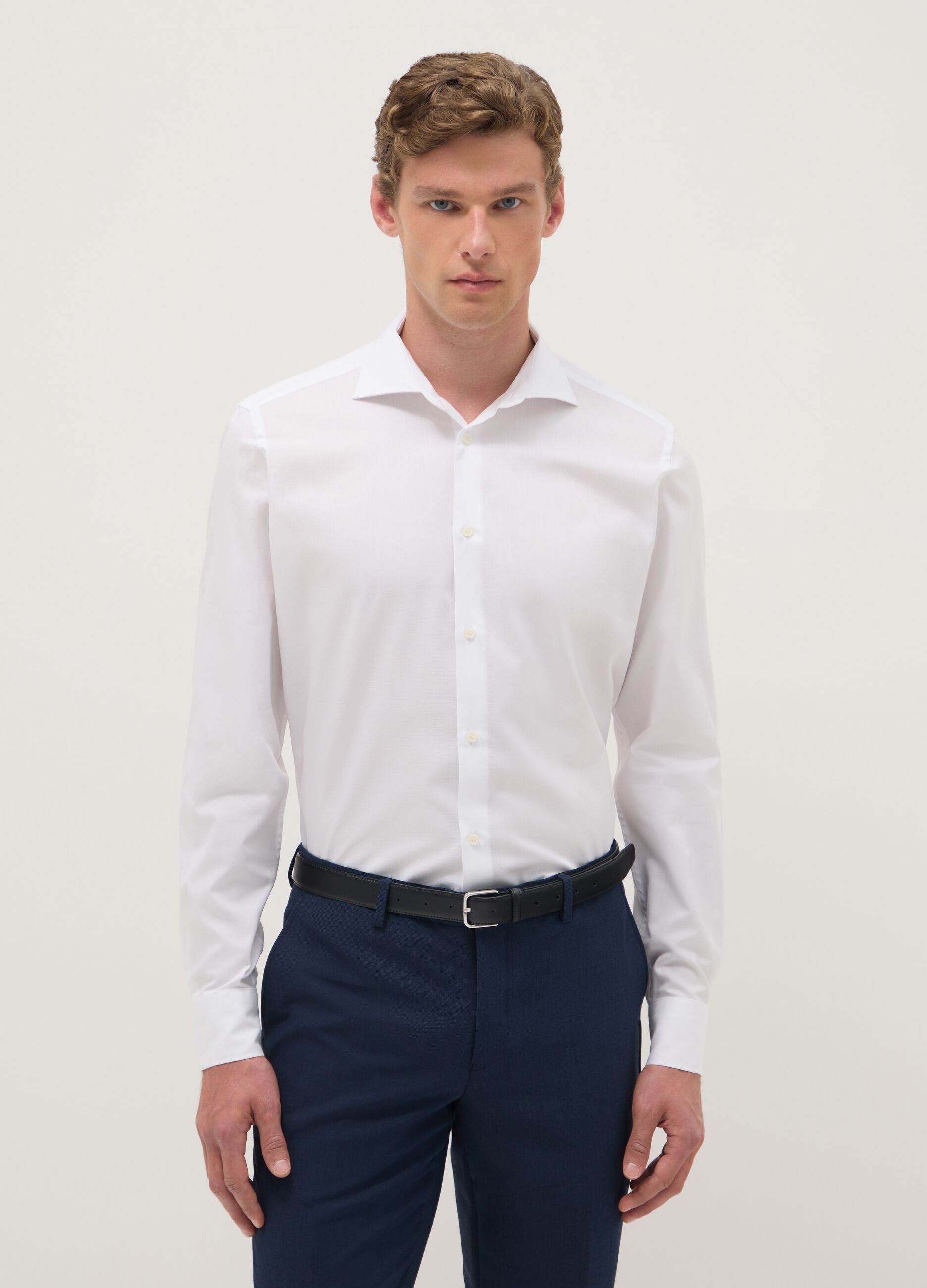 Pure Cotton Slim Fit White Shirt