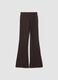 Brown flared leggings in stretch fabric_2