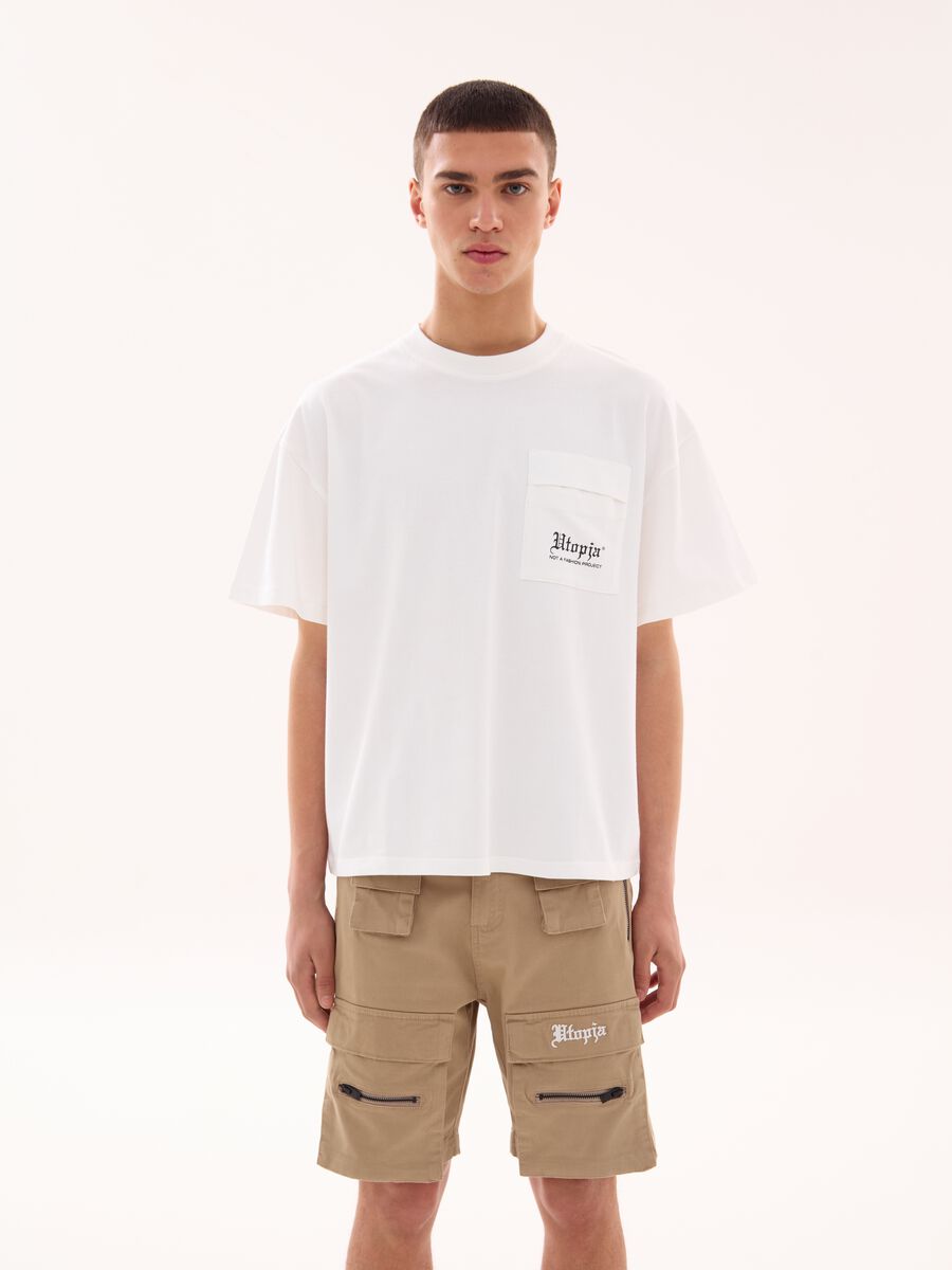 Short Sleeved T-shirt with Pocket White_1