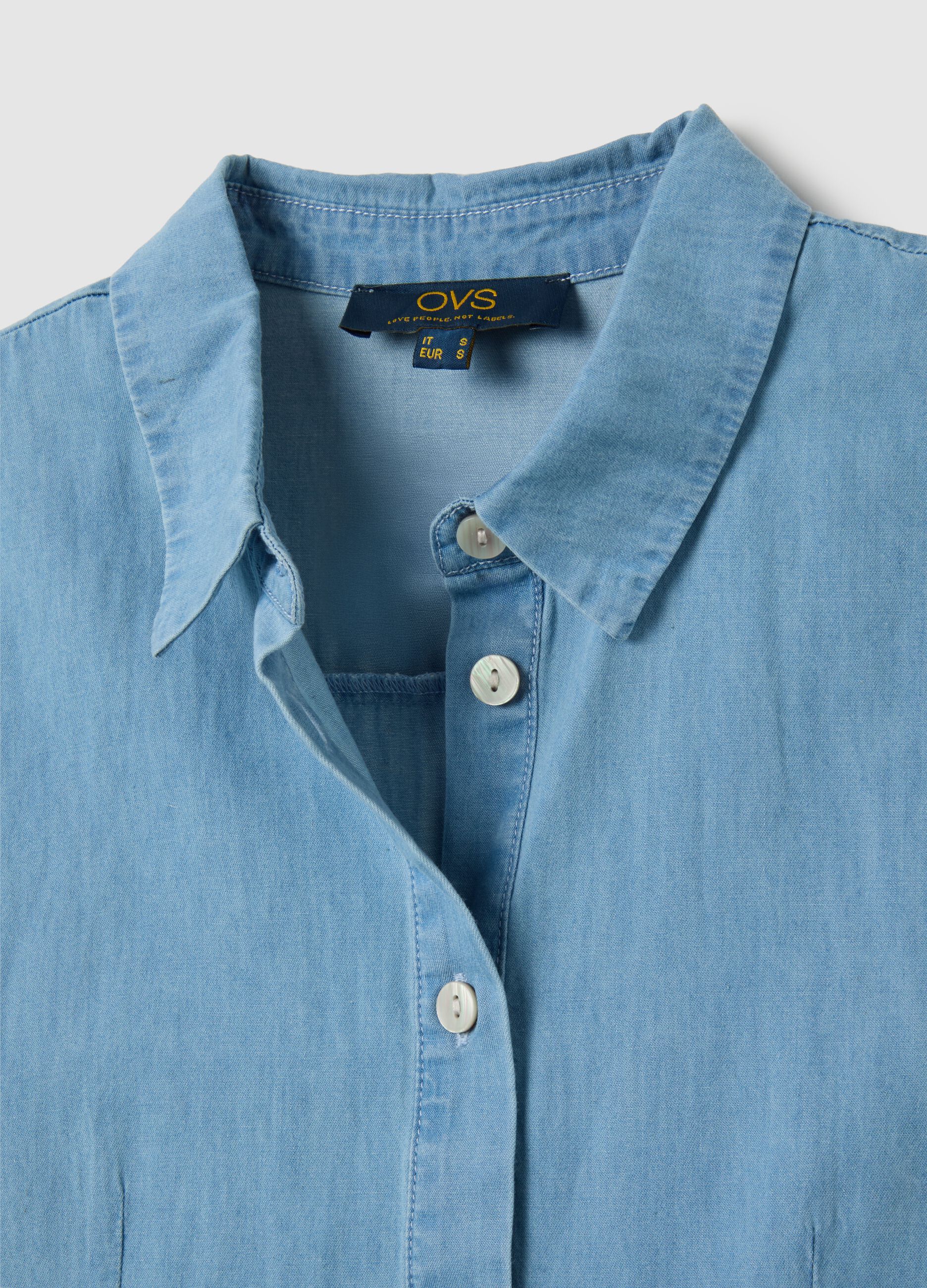 Abito lungo da donna in lyocell azzurro wide fit