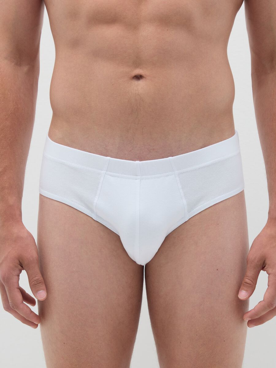White Cotton Regular Fit Briefs_1