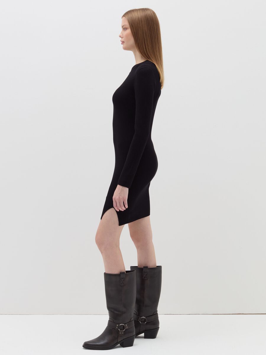 Vestito corto a costine_1