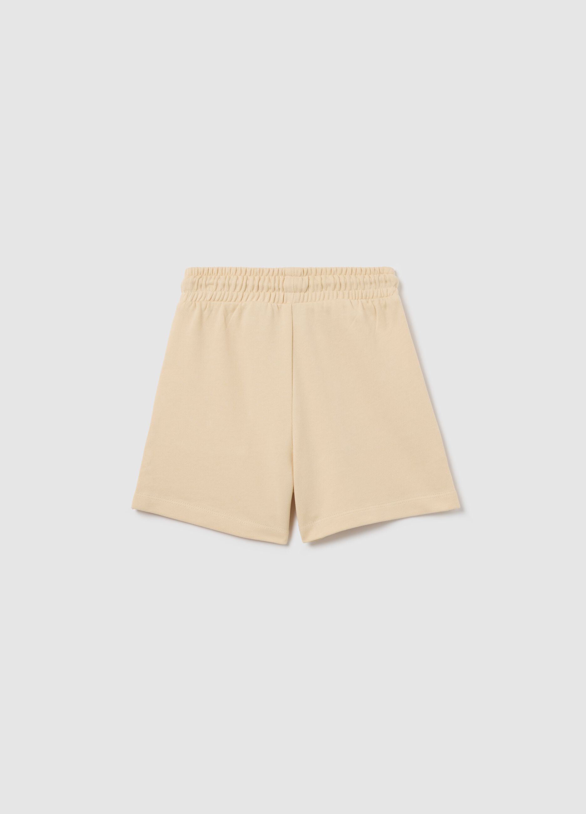 Bermuda shorts in French terry with drawstring