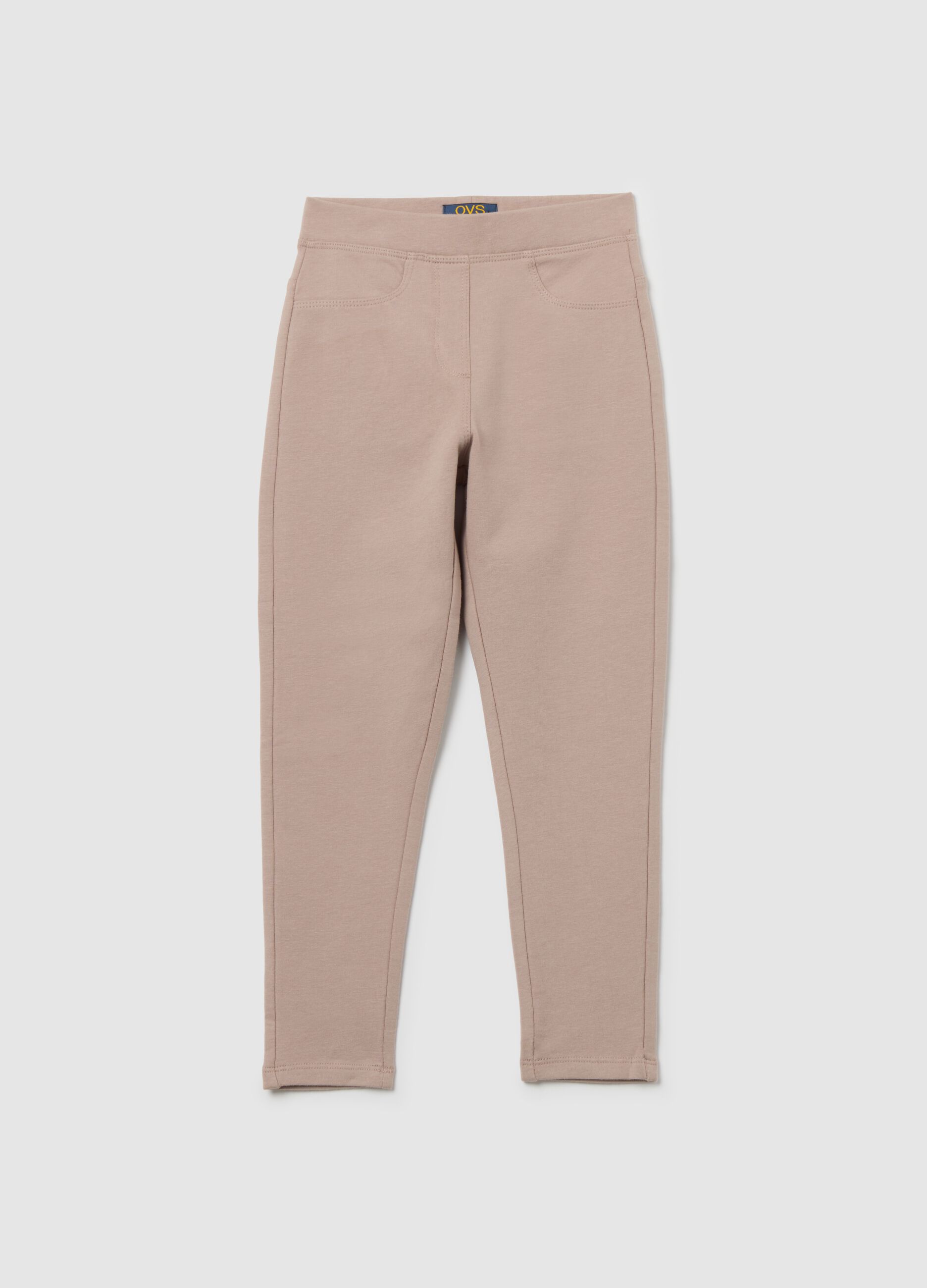 Leggings beige elasticizzato