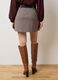 Beige stretch fabric skirt regular fit_2