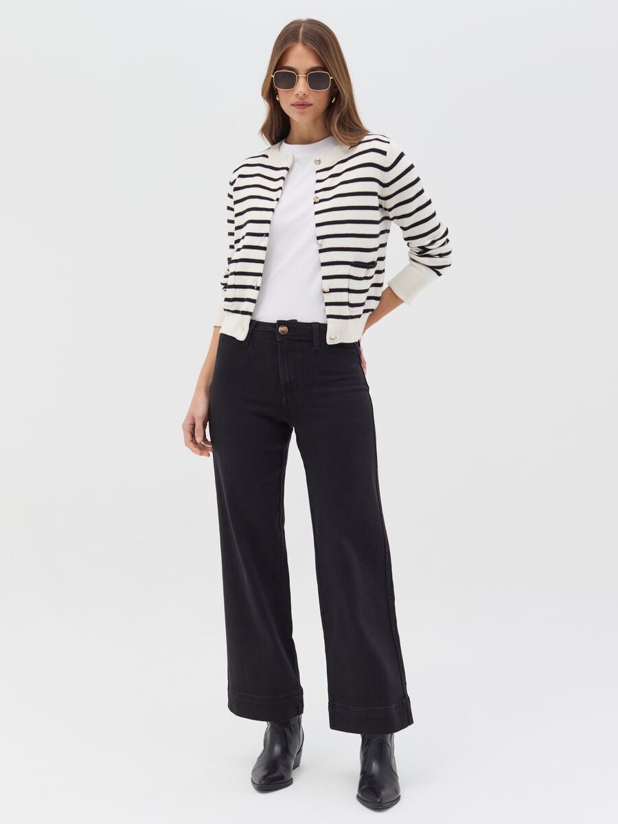 Flare-fit high-rise culotte jeans_0