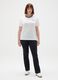 Women's pure cotton white T-shirt regular fit with logo_1