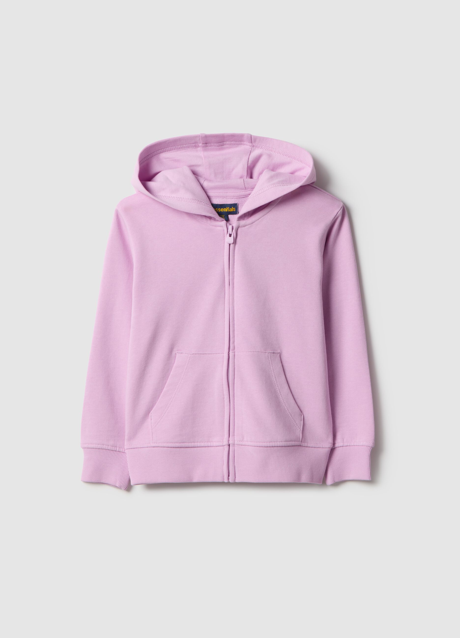Girls' purple hoodie in pure cotton with regular fit