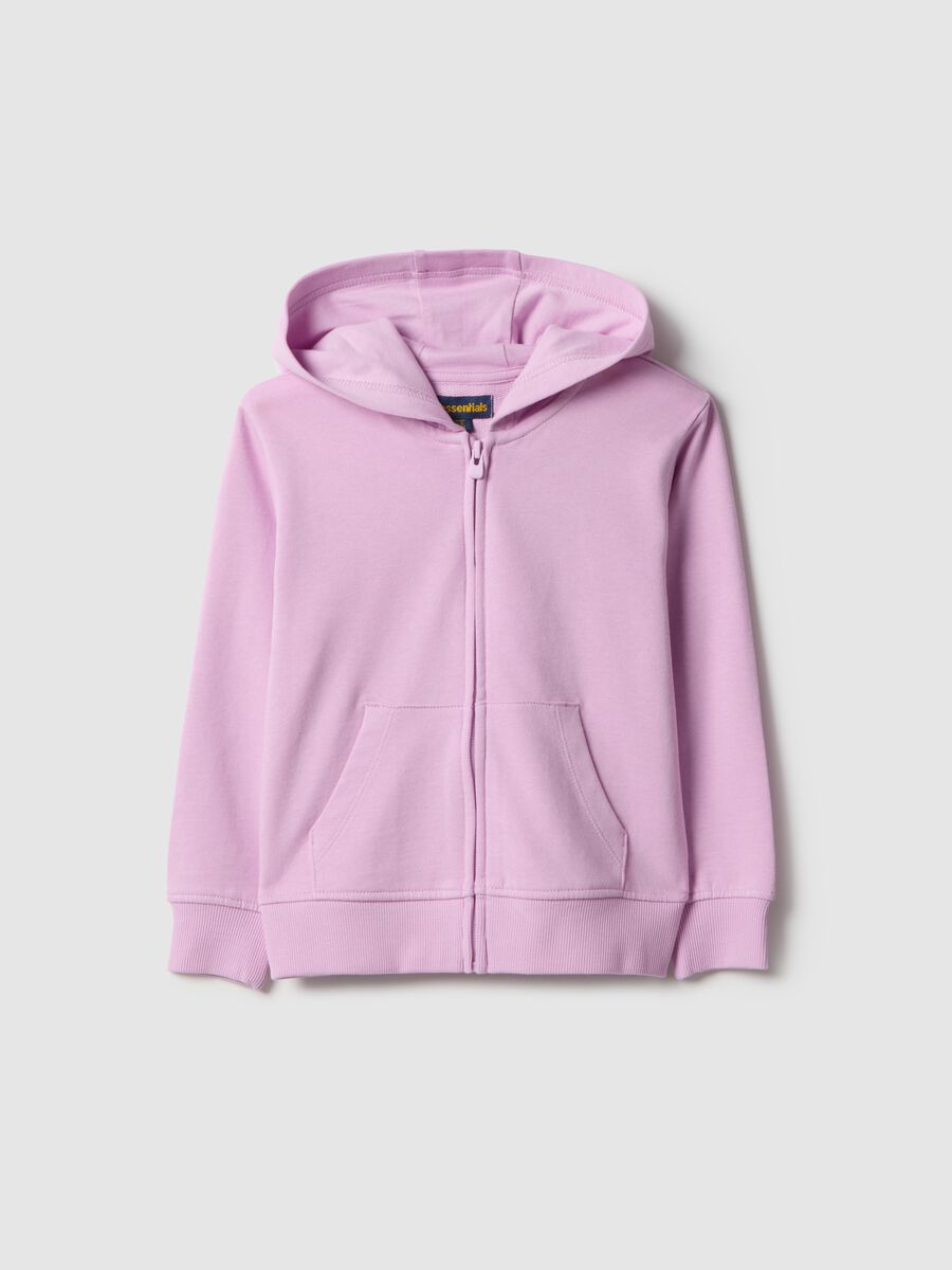 Girls' purple hoodie in pure cotton with regular fit_0