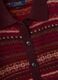Red stretch wool cardigan with polo collar, regular fit_1