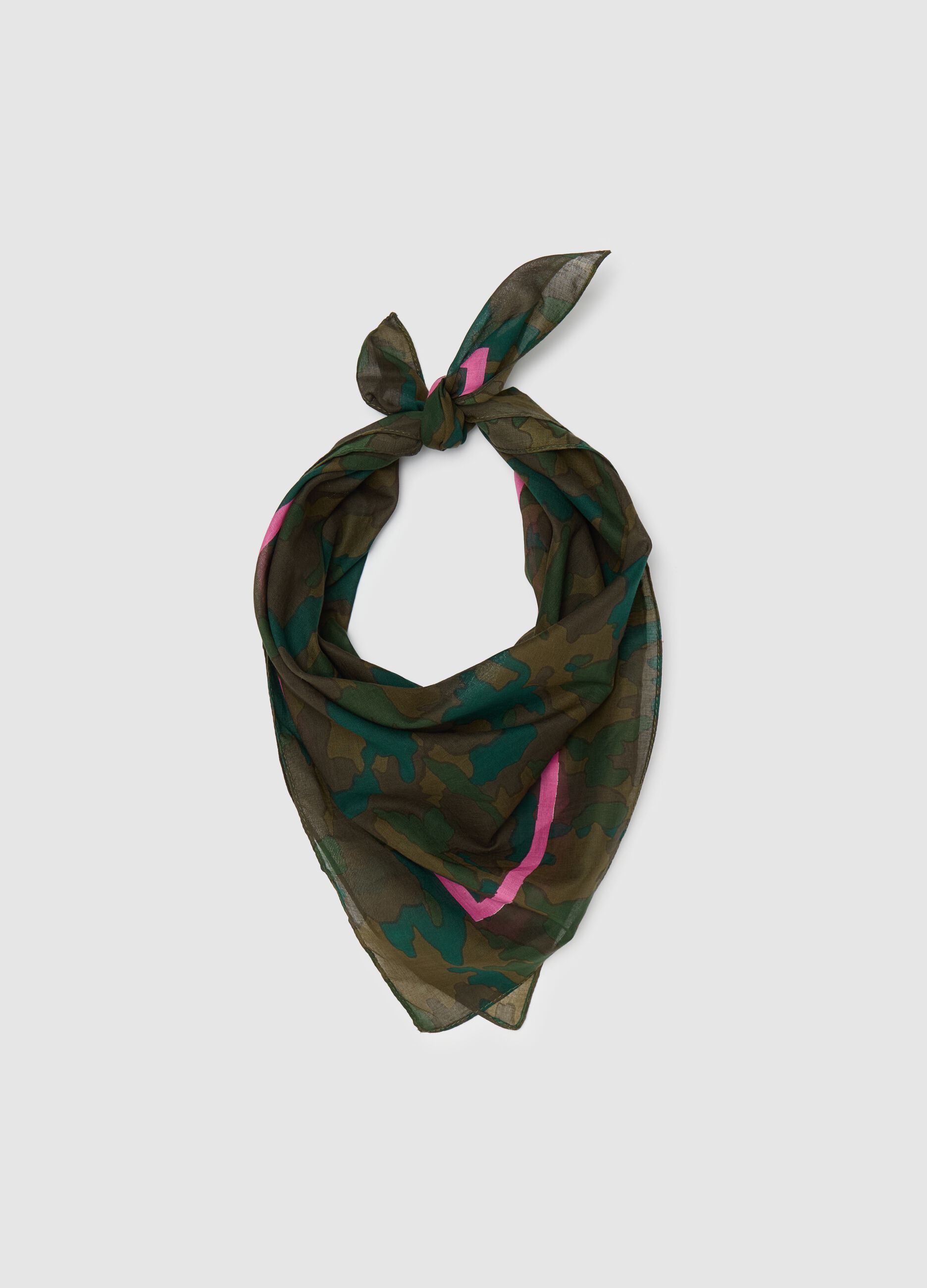 Ovs Green Camouflage Cotton Scarf
