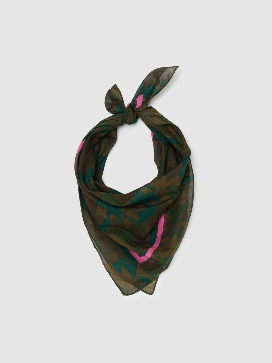 Ovs Green Camouflage Cotton Scarf_0
