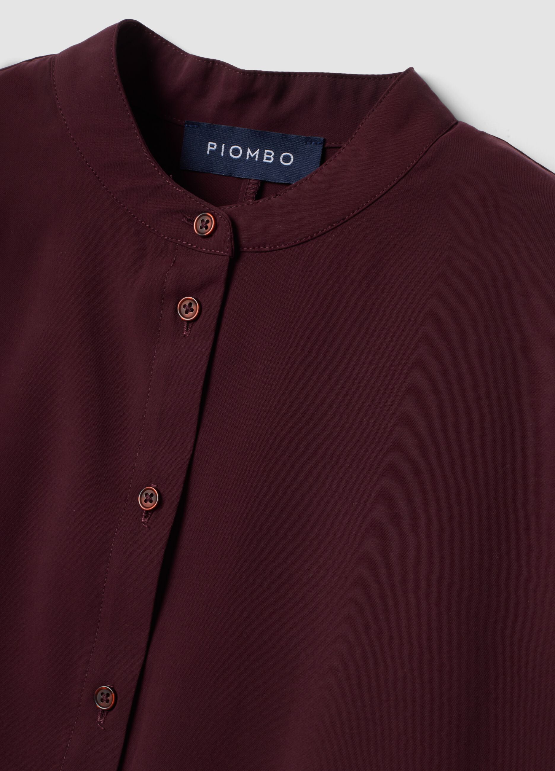 Camicia rossa in misto viscosa a maniche lunghe regular fit