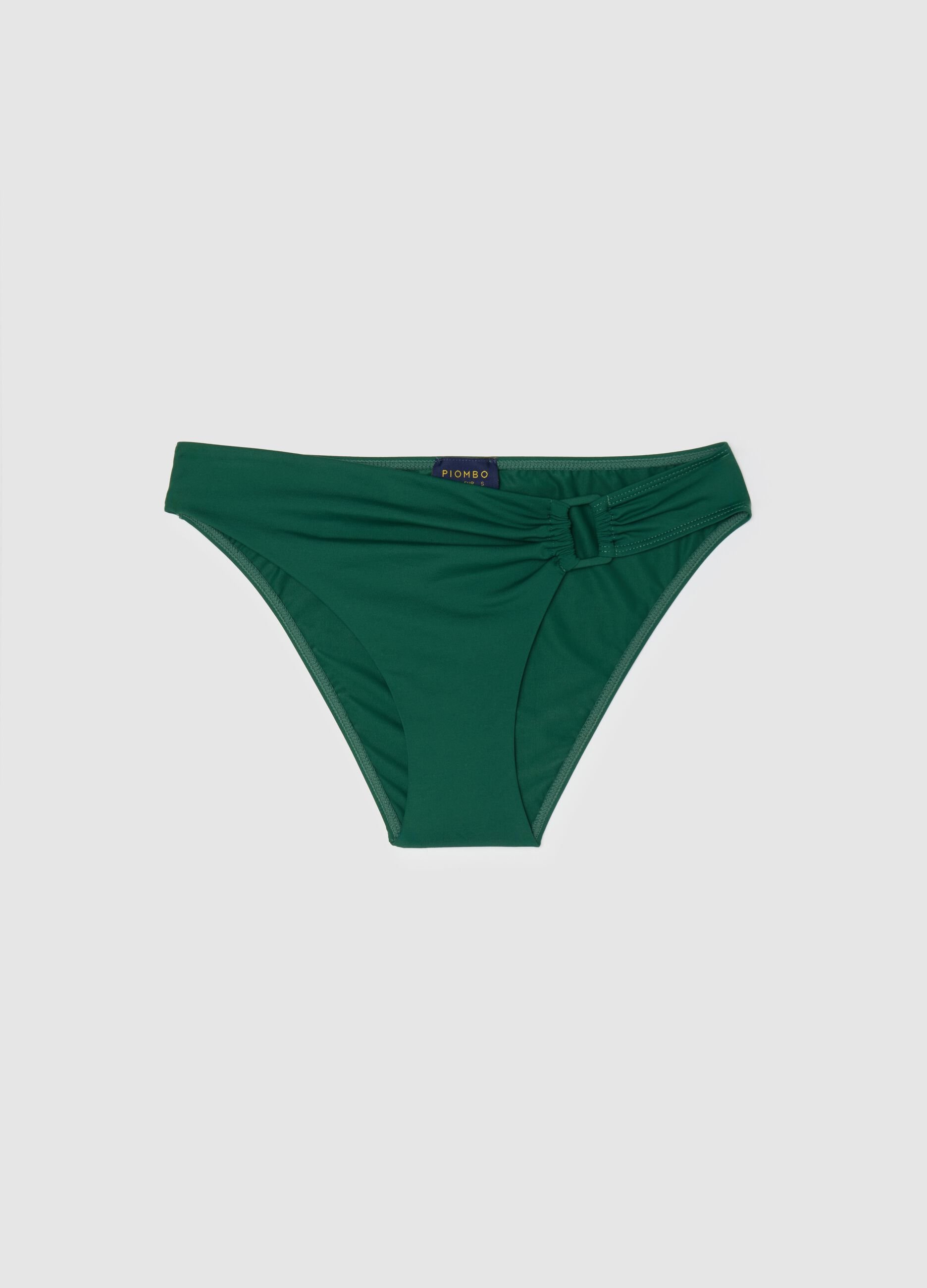 Women’s briefs in green stretch fabric with bow detail