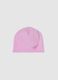 Pink cotton girl's hat with bow_0