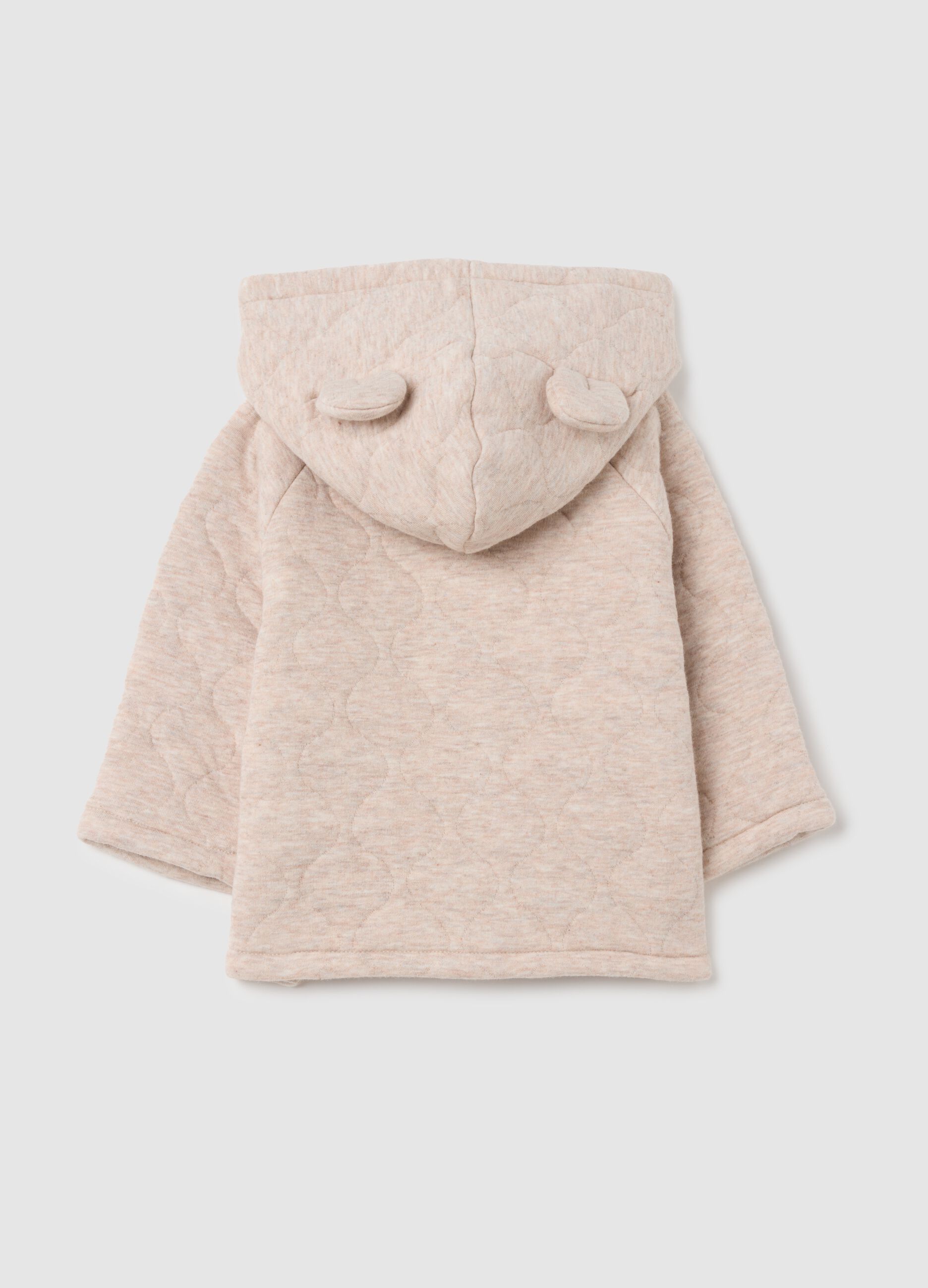 Giacca da neonato in misto cotone beige regular fit