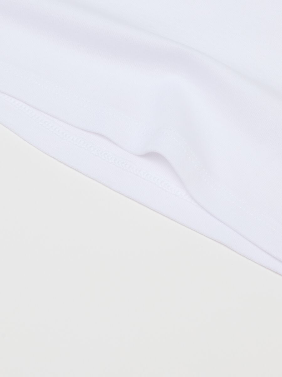 Pack of white sleeveless children's t-shirts in pure cotton regular fit_2