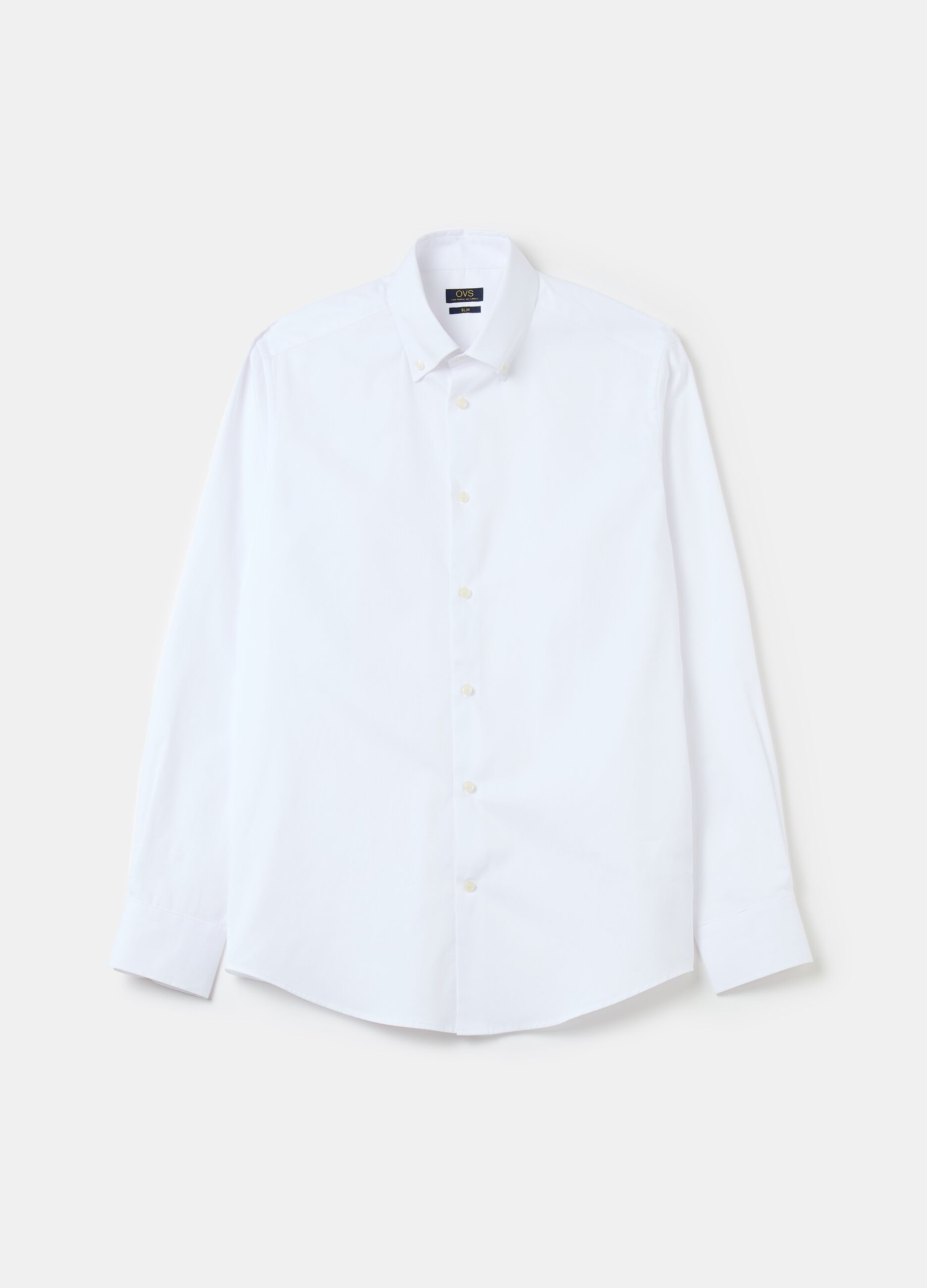 Camicia slim in cotone button-down