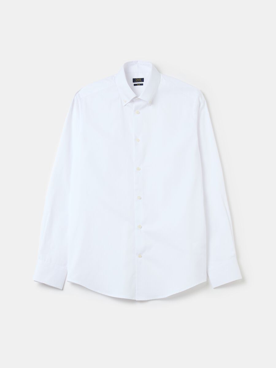 Camicia slim in cotone button-down_4