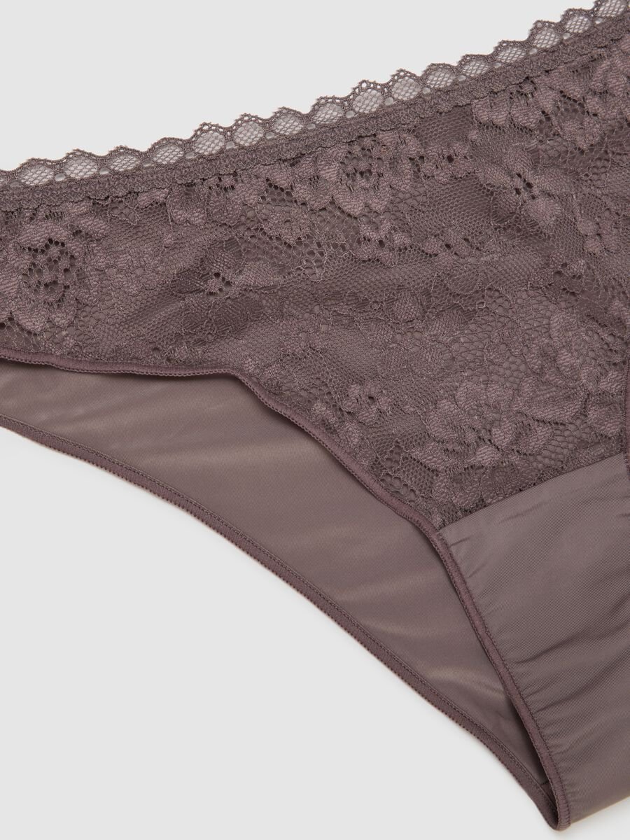Brown floral lace regular fit briefs_5